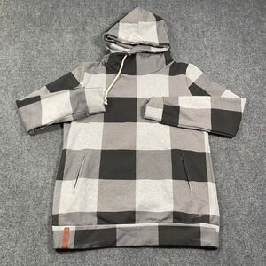 Ampersand Avenue What If SingleHood Sweatshirt Women XL Heavy Buffalo Plaid Gray